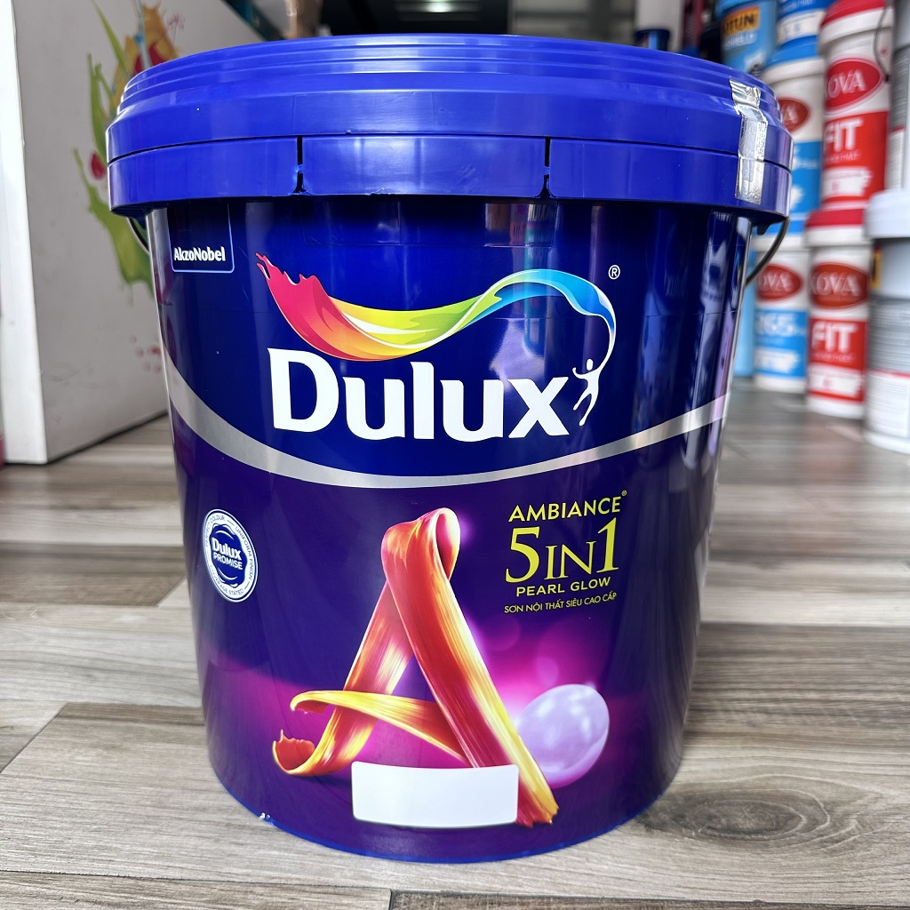 Sơn Dulux Ambiance 5in1 Pearl Glow Bóng Mờ 66A bề mặt bóng mờ ánh ngọc trai dể lau chùi kháng khuẩn cho nội thất