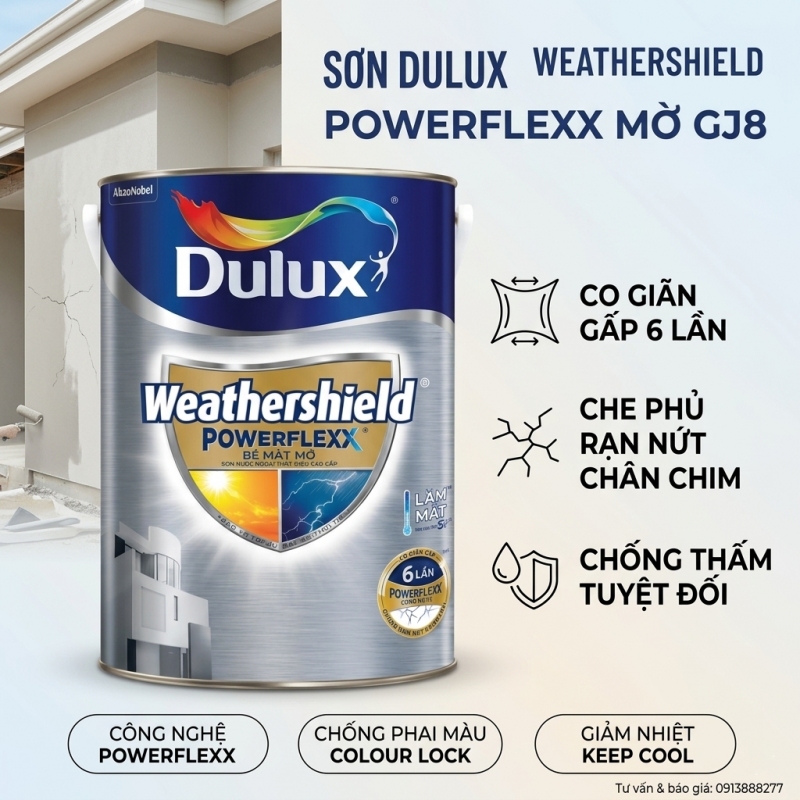 Sơn Dulux Weathershield Powerflexx Mờ (GJ8)