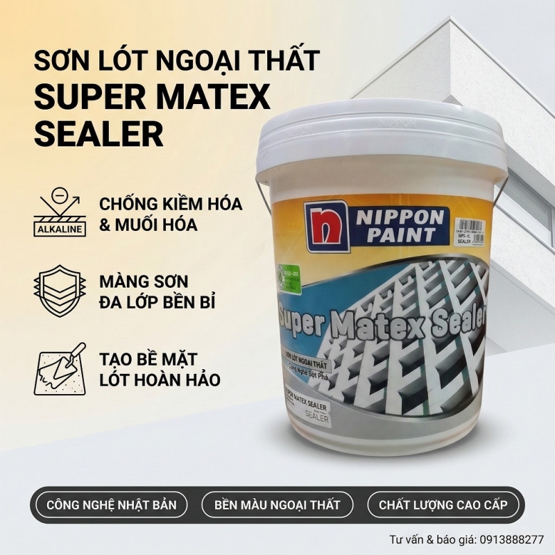 Sơn Lót Ngoại Thất Nippon Super Matex Sealer 18L