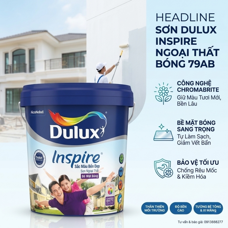 Sơn Ngoại Thất Dulux Inspire Bóng 79AB Bền Màu 15L