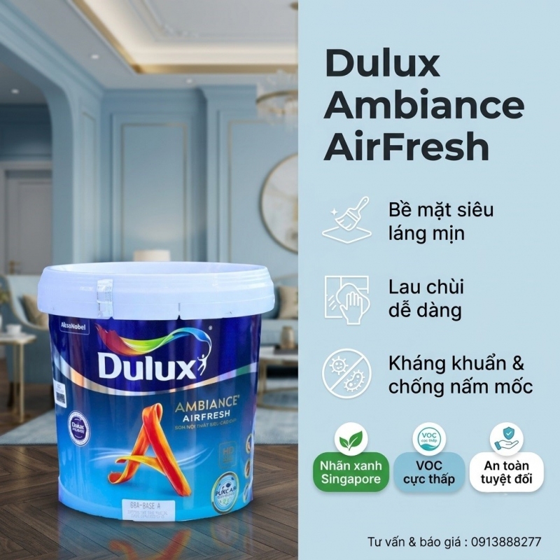 Sơn Nội Thất Dulux Ambiance AirFresh 68A 15L