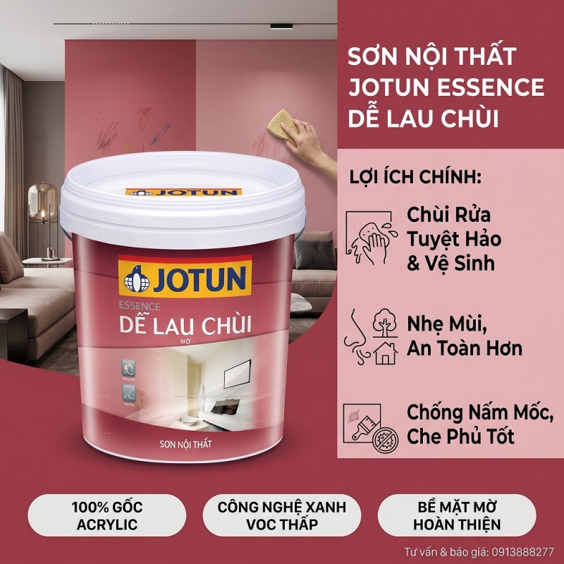 Sơn Nội Thất Jotun Essence Dể Lau Chùi 17L