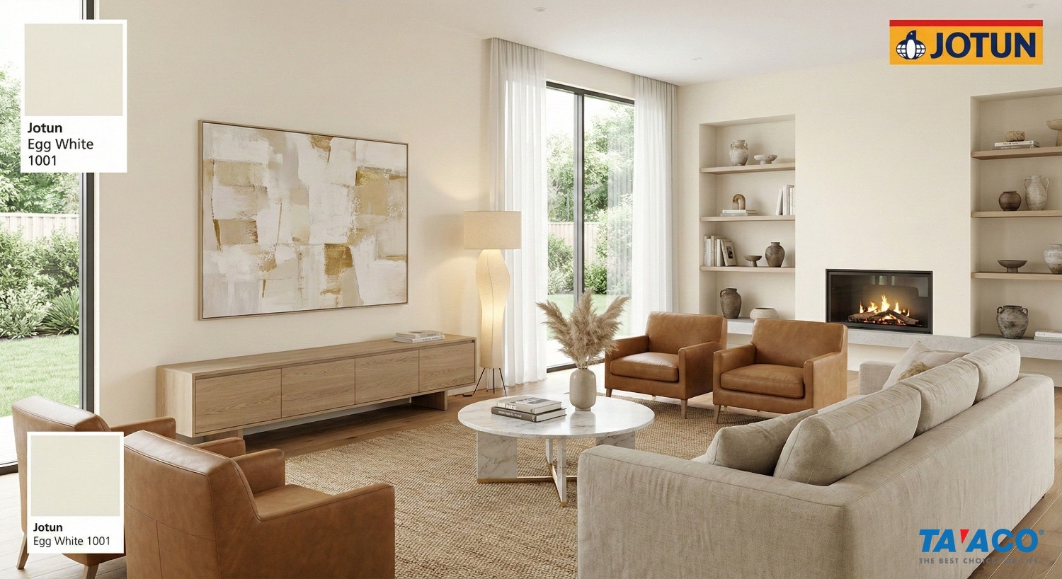 ma mau son jotun 1001 egg white phong khach