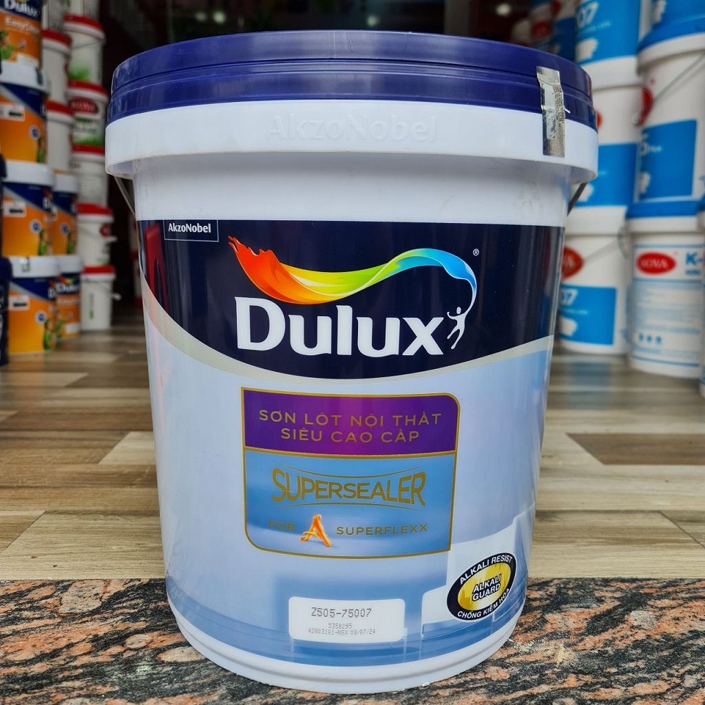 Sơn lót trong nhà Dulux Supersealer Z505 là lớp lót siêu cao cấp chuyên dùng cho tường nội thất, giúp kháng kiềm vượt trội, tăng bám dính và tương thích tối ưu với dòng sơn phủ Dulux Ambiance 5in1 Superflexx
