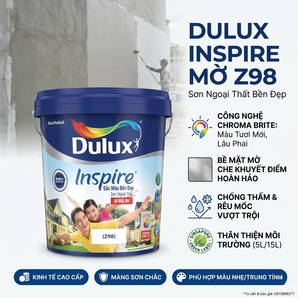 Sơn Dulux Inspire Mờ Z98 Ngoài trời